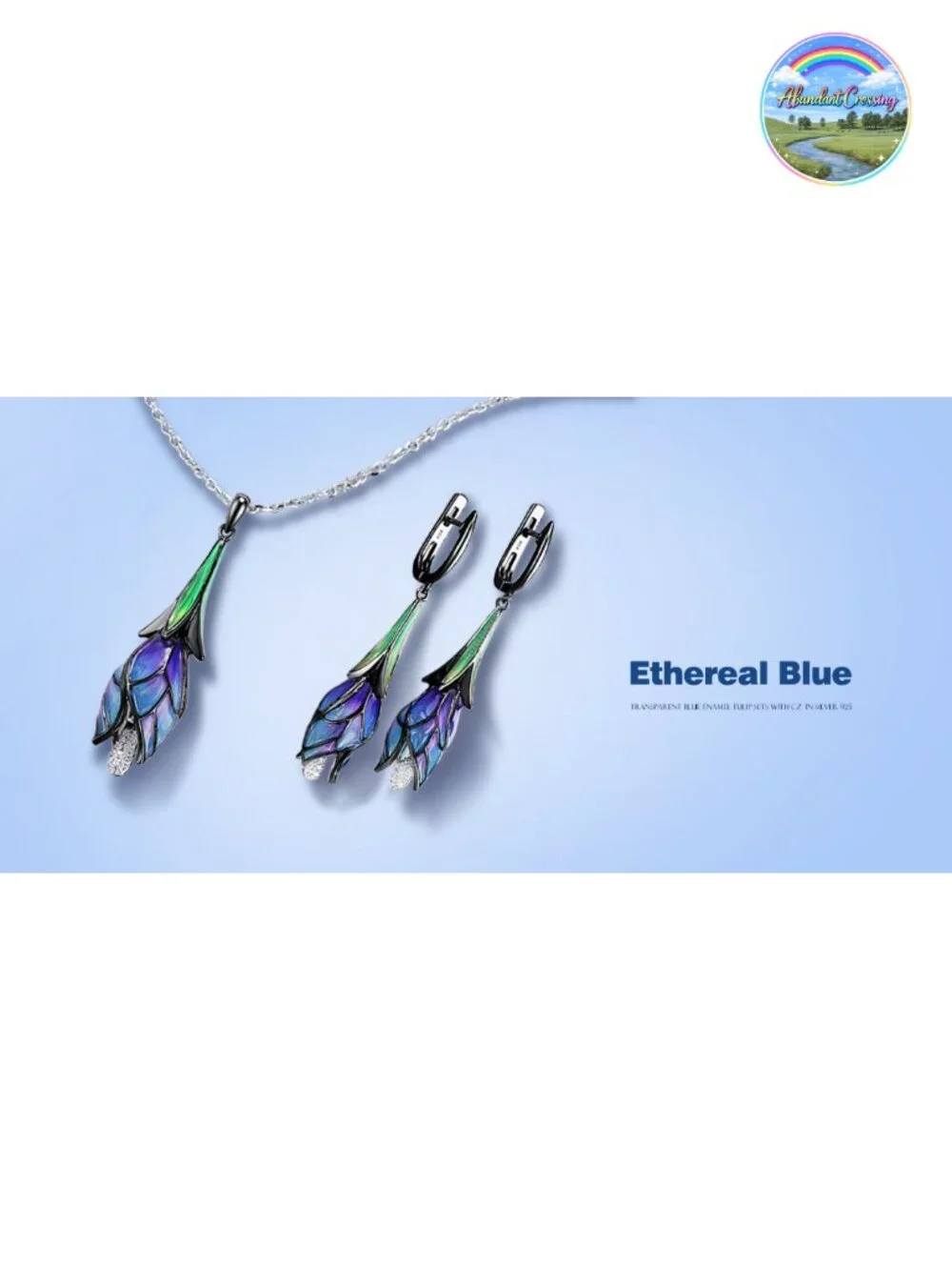 925 Sterling Silver Handmade Enamel Peony Flower Pendant with Cubic Zirconia